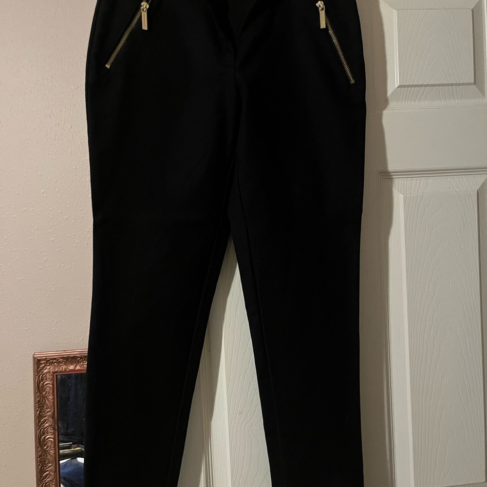 Michael Kors Black Pants with Gold Zippers
